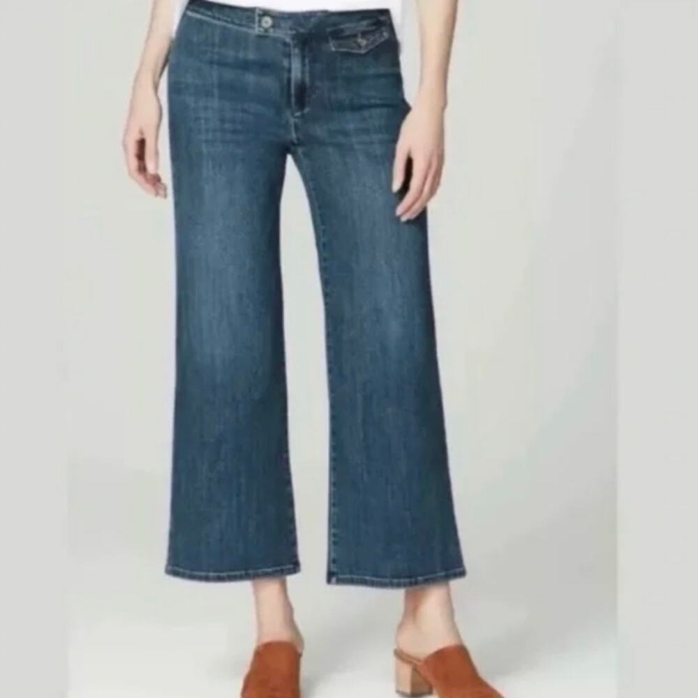 J. Jill Tab‎ Waist Wide Leg Denim Trouser crop jeans Plus Size 16